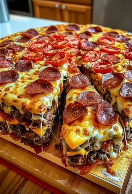 Ultimate Double Cheeseburger Pizza Stack