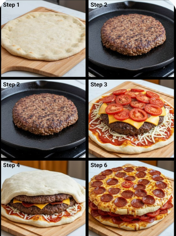 Ultimate Double Cheeseburger Pizza Stack