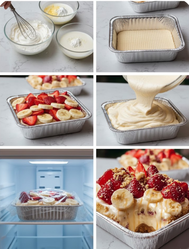 Strawberry Banana Cream Box Dessert
