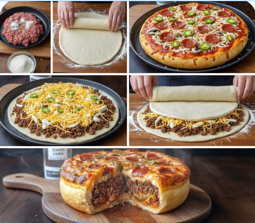 Ultimate Double Cheeseburger Pizza Stack