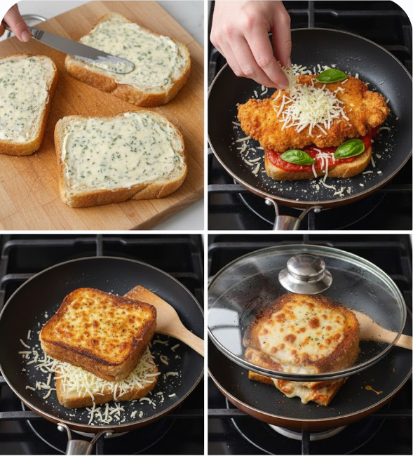 Chicken Parmesan grilled cheese
