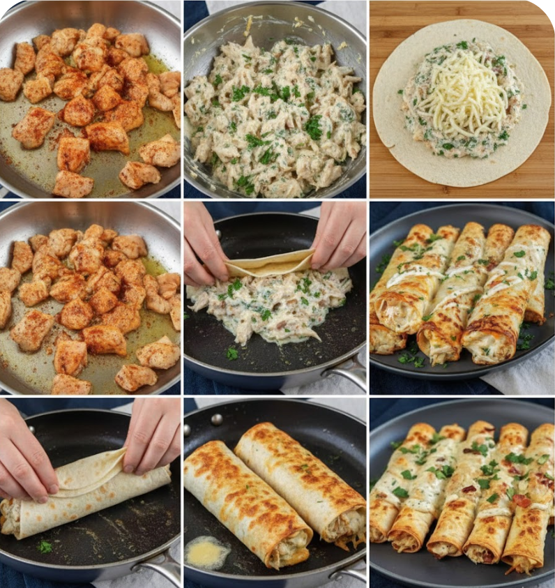 Cheesy Garlic Chicken Wraps
