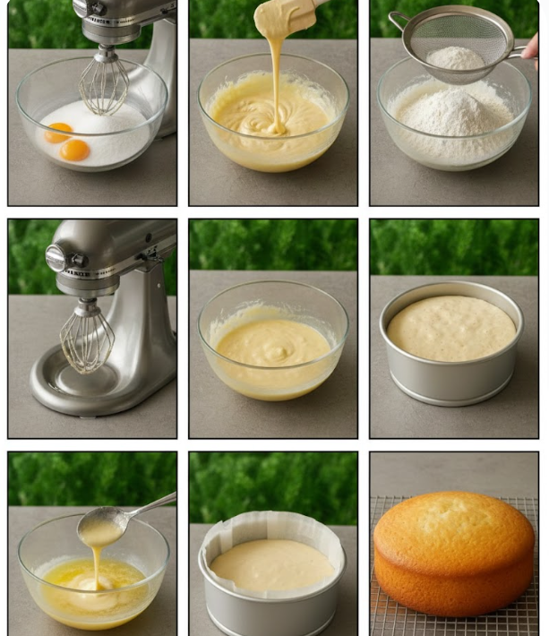 Soft and Fluffy Vanilla Sponge Cak