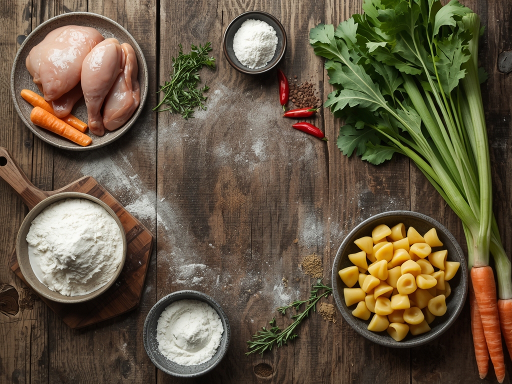 chicken gnocchi soup - Fresh ingredients for chicken gnocchi soup